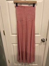 Gap Strapless Maxi Dress Red and White Striped Size XS