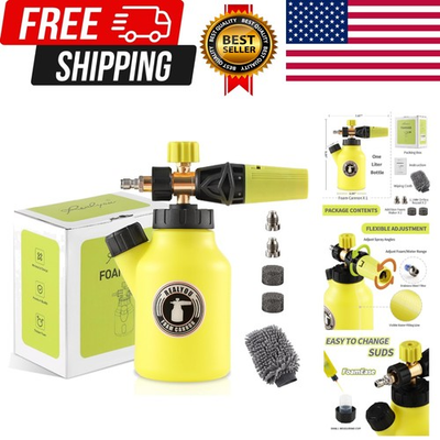 #ad Foam Cannon up to 4500 PSI Foam Cannon for Pressure Washer with 1 4#x27;#x27; Quick ... $40.79