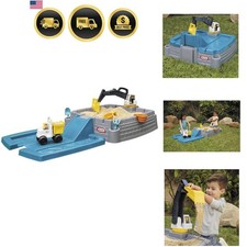 Dirt Diggers Excavator Sandbox for Kids, Including lid and Play Sand Accessor...