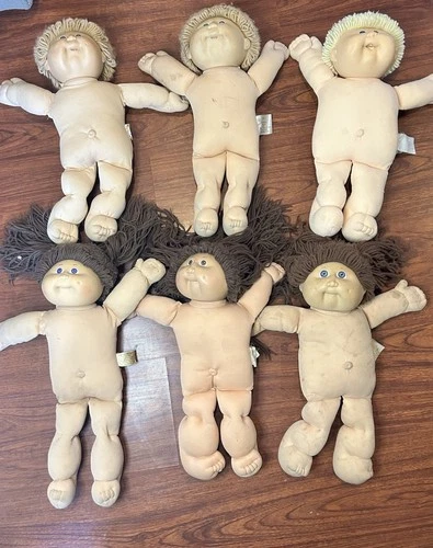 Lot of 6 Cabbage Patch Kids Dolls 1980’s No Clothes Need TLC Boys/Girls Vintage