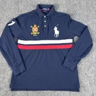 #1 Polo Ralph Lauren Rugby Jersey Shirt Long Sleeve Oversize Logo Crown Crest M