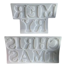 Merry Christmas Lettering Silicone Molds for Epoxy Resin, Christmas Decoration
