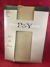 Preston & York Fishnet Sheer Toe Size 1-4 NUDE Pantyhose Style 1922