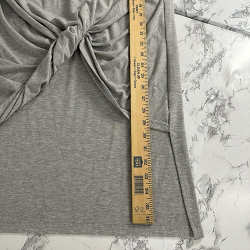 Simply Southern Size Medium Twist Tunic Mini Dress Gray Knit Beach Cover Up - Picture 9 of 15