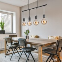 HäNgelampe Pendellampe Esstischleuchte 4 Flammig Wohnzimmerlampe Industrial Grau