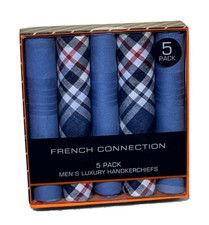 French Connection Men's 5 Pack Luxury Handkerchiefs