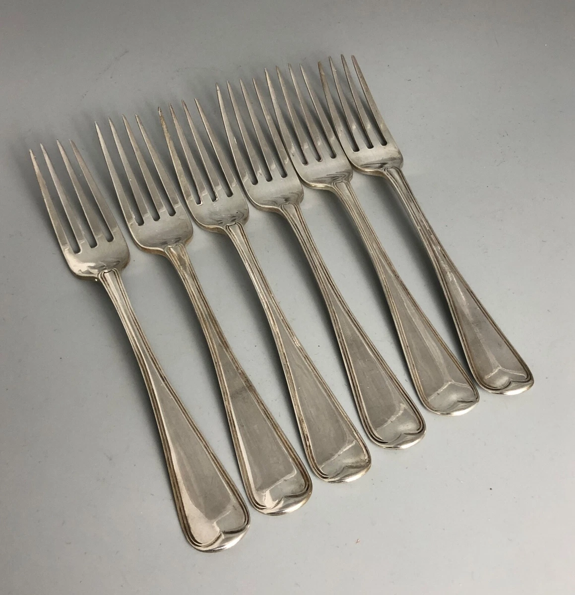 Six George III Crested Solid Silver Table Forks WEWFWC London 1808 433g