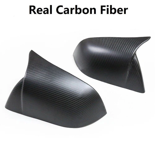 For 2017-2024 Tesla Model 3 M Style Matte Carbon Fiber Mirror Cover Caps Overlay