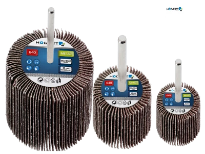 HOGERT TECHNIK ABRASIVE FLAP WHEEL SANDING WHEEL Three Size Grit Drill Diameter 6mm Rust Remove