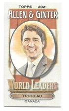 2021 Allen & Ginter JUSTIN TRUDEAU  World Leaders - CANADA - #MWL-3