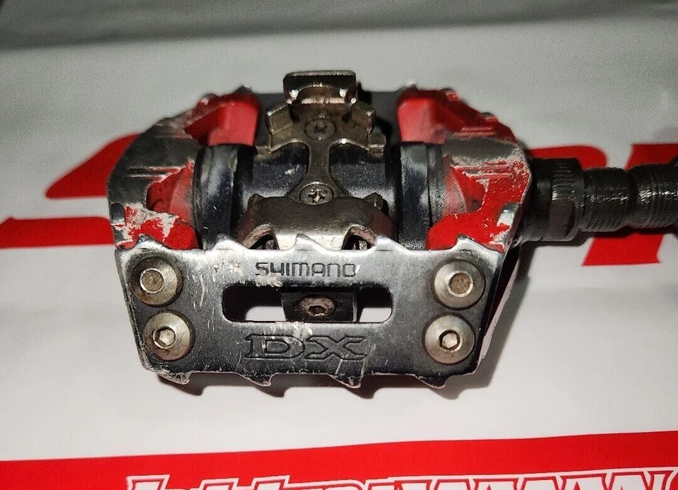 禧玛诺 DX 踏板 PD-M636 Clipless BMX MTB Flat Combo 黑色 红色 90 年代 00s 日本 — 第 2/4 张图片