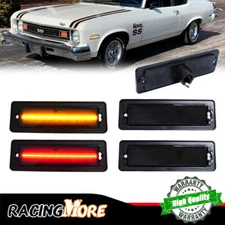 4PCS Smoked A&R LED Front & Rear Side Marker Lights For 1970-1974 Chevy Nova SS