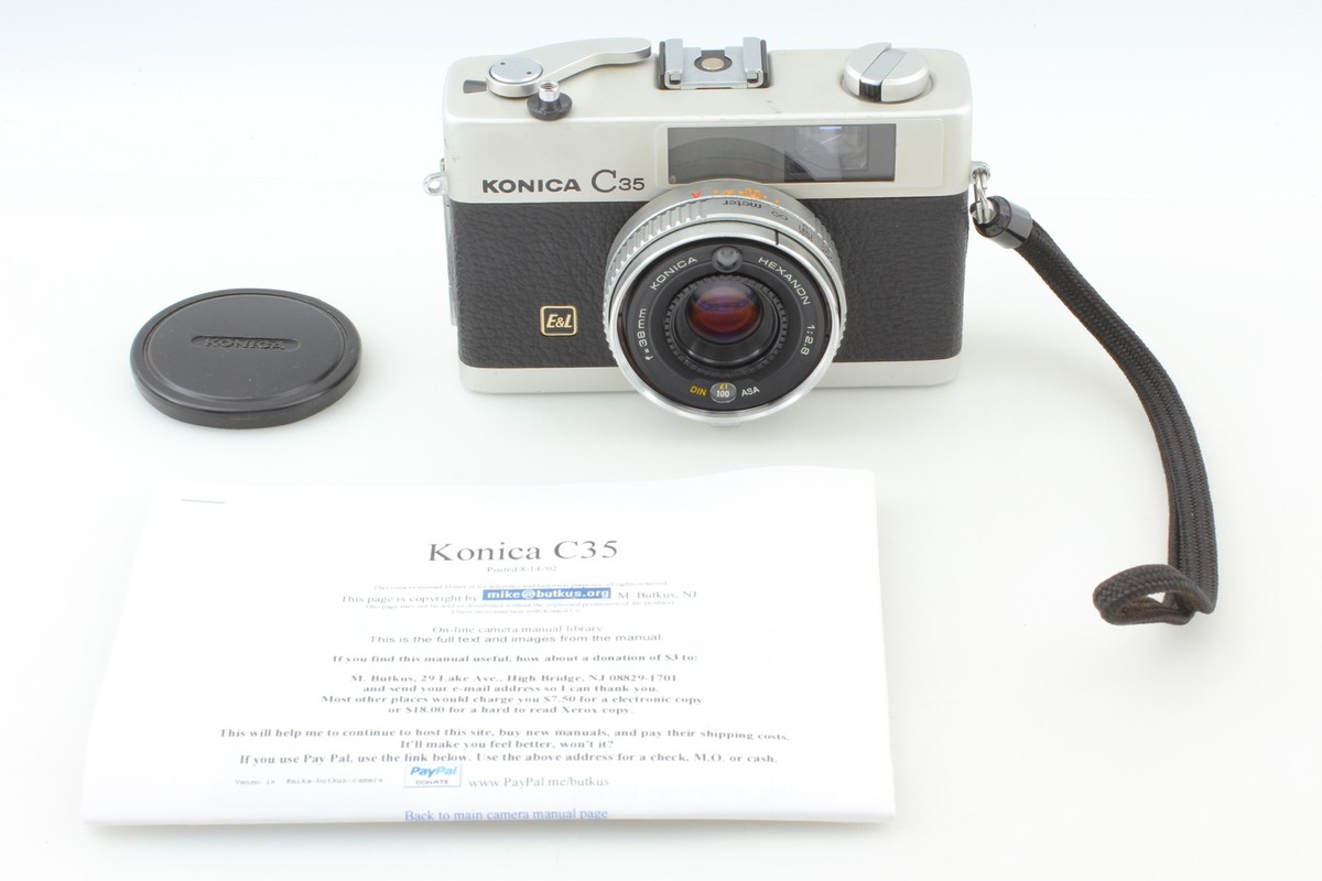Konica コニカ C35 E＆L EL Hexanon 38mm F2.8 Free shipping!! [Top MINT] Konica C35 E&L EL Hexanon 38mm f2
