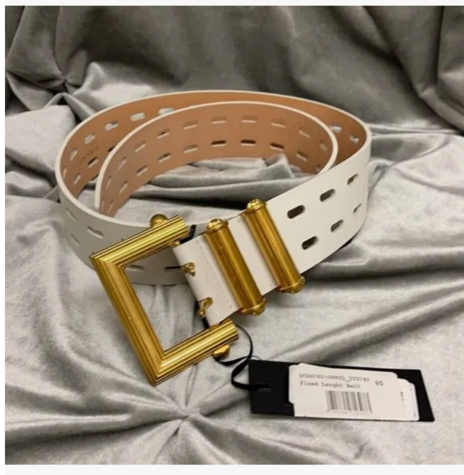 VERSACE Gold Square Buckle Leather Belt | eBay display picture 1