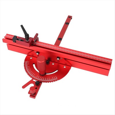 Miter Gauge and Fence with Track Stop Sawing Assembly Angle Ruler for Table