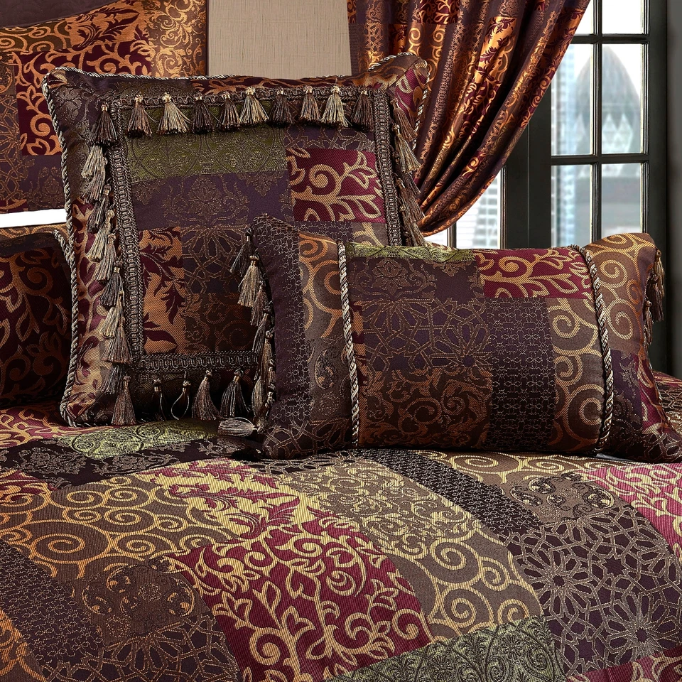 Chezmoi Collection Amelia 9-Piece Floral Jacquard Patchwork Comforter Set, Multi - Image 2 of 3