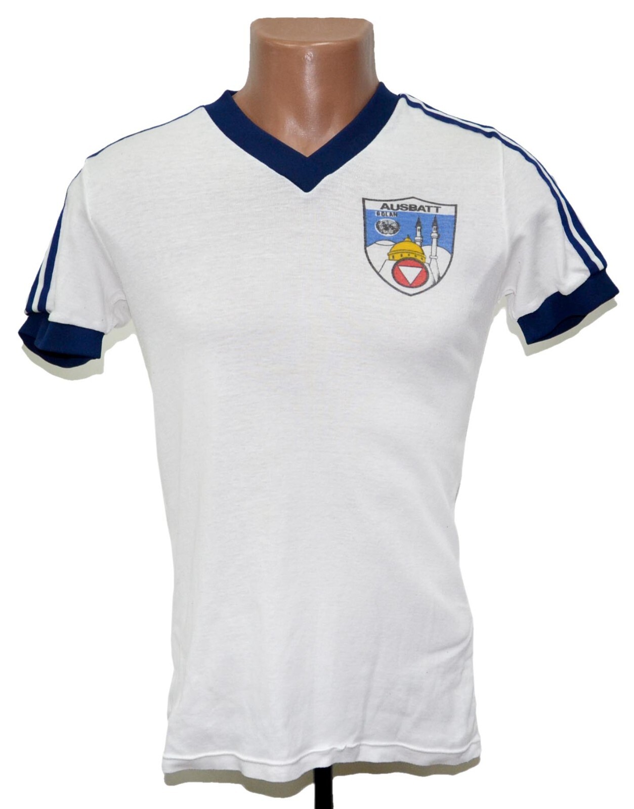 VINTAGE ADIDAS 1980'S WHITE FOOTBALL SHIRT JERSEY SIZE S ADULT