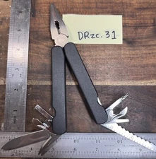 Multitool Stainless Steel  - Black Handles - Pocket Knife - Unbranded