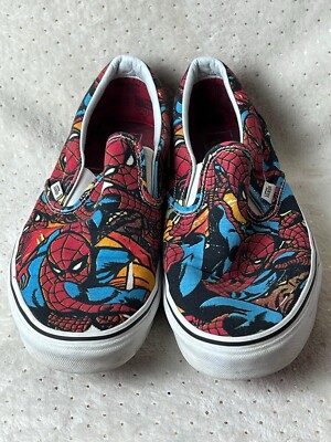 Vans X Marvel Spiderman Slip-on Shoes Red & Blue 721356 Size 12M