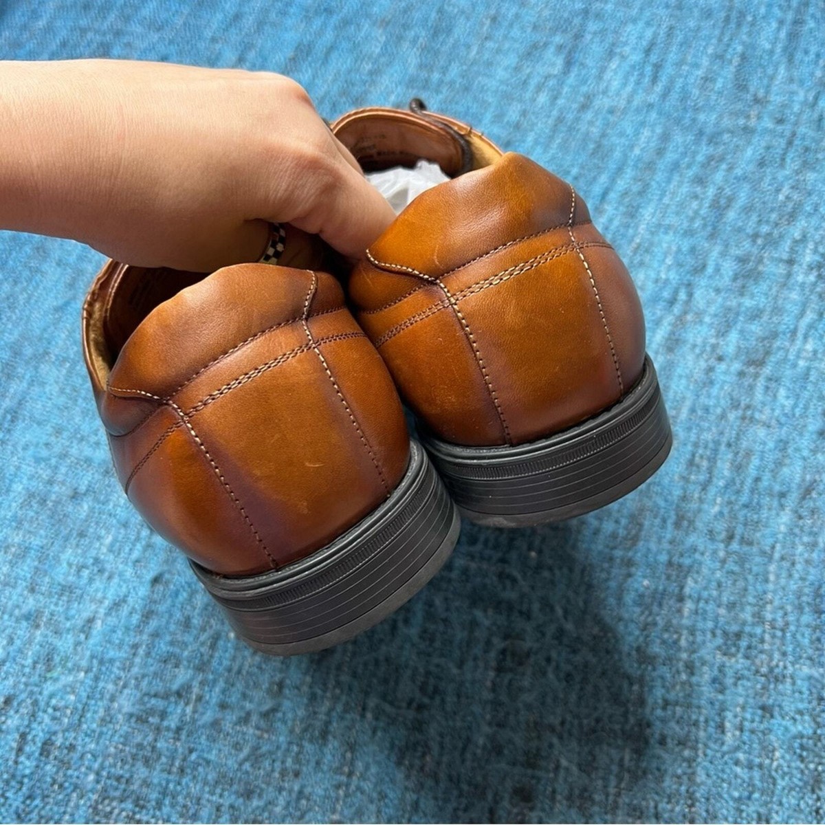 Florsheim Midtown Bike Toe Oxford Dress Shoes in Cognac Smooth Leather Florsheim Midtown Cap Toe Oxford Cognac – 2BigFeet main image 3