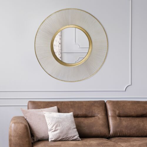 Espejo de pared cristal redondo marco dorado Belo Horizonte 82 cm WOMO-DESIGN® - Imagen 1 de 4