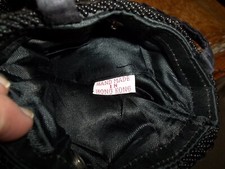 Vintage Black Beads & Sequins Handmade in Hong Kong Purse Evening Bag
