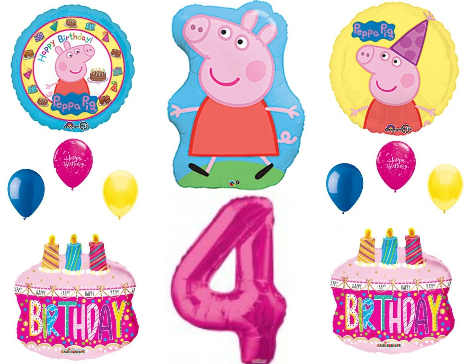 Peppa Pig Balloons 4th Happy Birthday Party Decorations Supplies  303945861584 | eBay