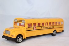 Yellow School Bus Battery Operated 11" Toy w Sounds Lights Moves Kids Gift Child