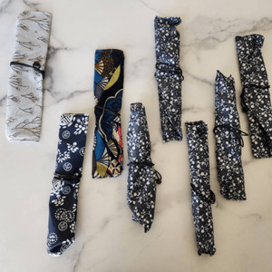 Asian chopstick floral chopstick travel size carry wrap cloth 8 pieces