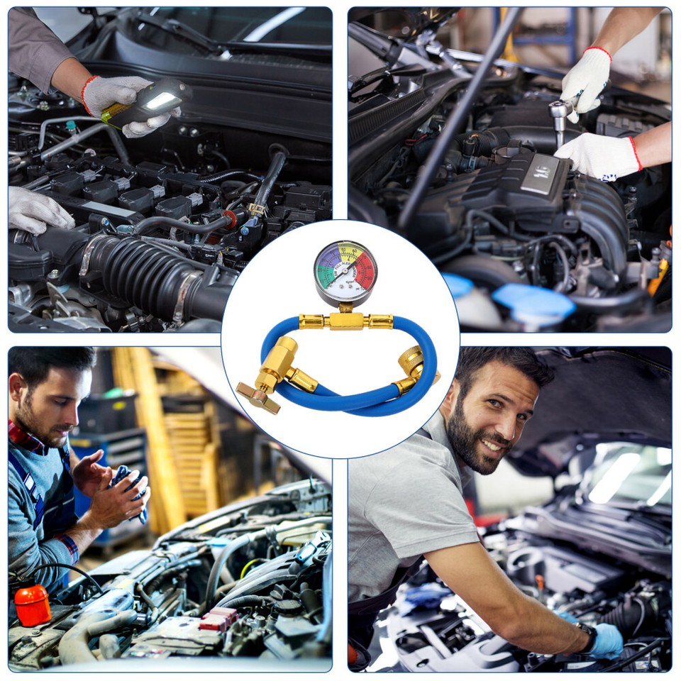 Car Air Con Gas Refill Ac Kit Hose R134A Refrigerant Filling Charge