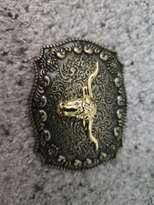 Longhorn Gold Tone Belt Buckle Costume Cowboy Western Rodeo