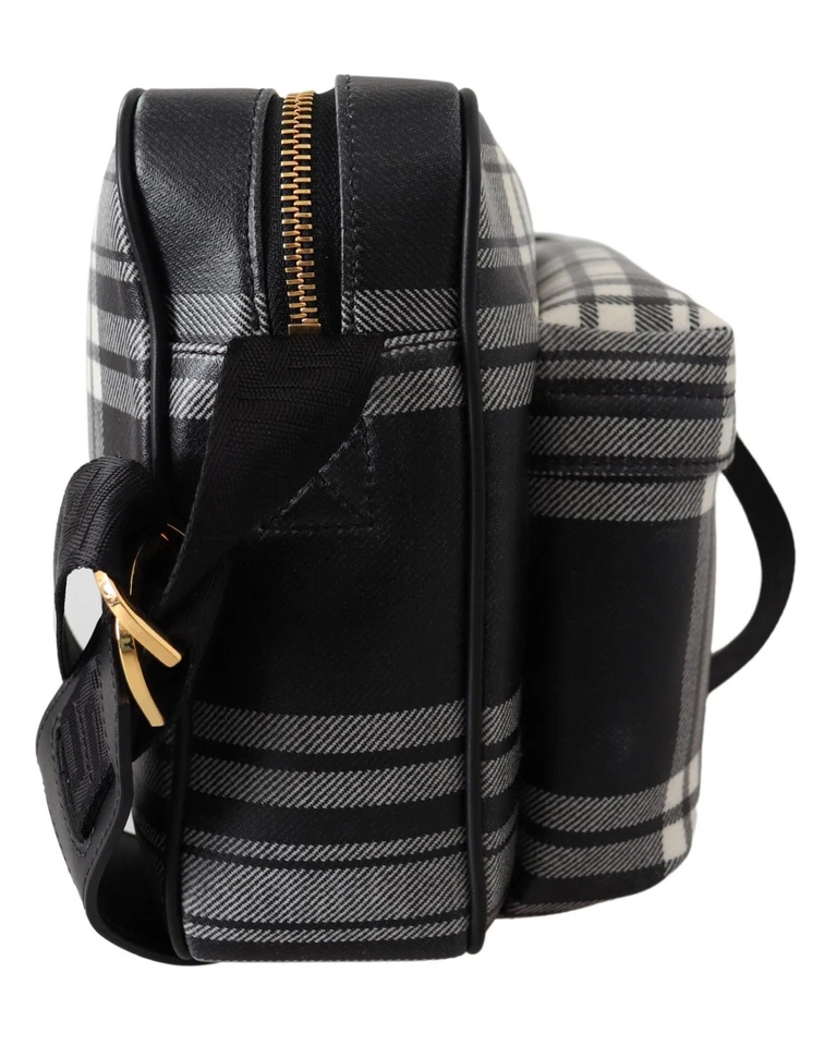 Versace Plaid Crossbody Bag BlackWhite Men Grey Shoulder Bags — 第 3/4 张图片