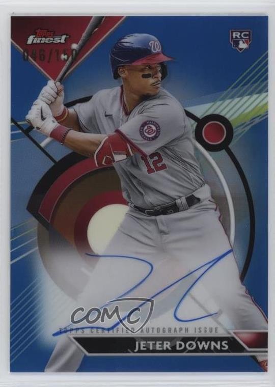 2023 Topps Finest Blue Refractor 46/150 Jeter Downs #FA-JD Auto 0eo6