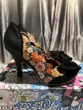 Irregular Choice Size 5 Multicoloured Floral&black Glitter “Beach Trip” Stiletto