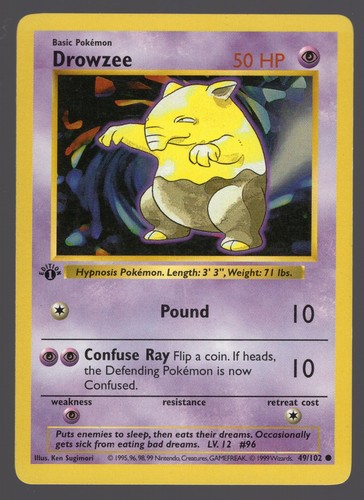 Drowzee — Base Set (1st Edition,Shadowless)