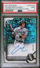 2022 BOWMAN CHROME PROSPECT SPECKLE COLSON MONTGOMERY 190/299 PSA 9 AUTO
