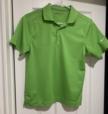 Nike Golf Polo Dri-Fit Boys Youth Medium Polo Green Short Sleeve Collared Shirt