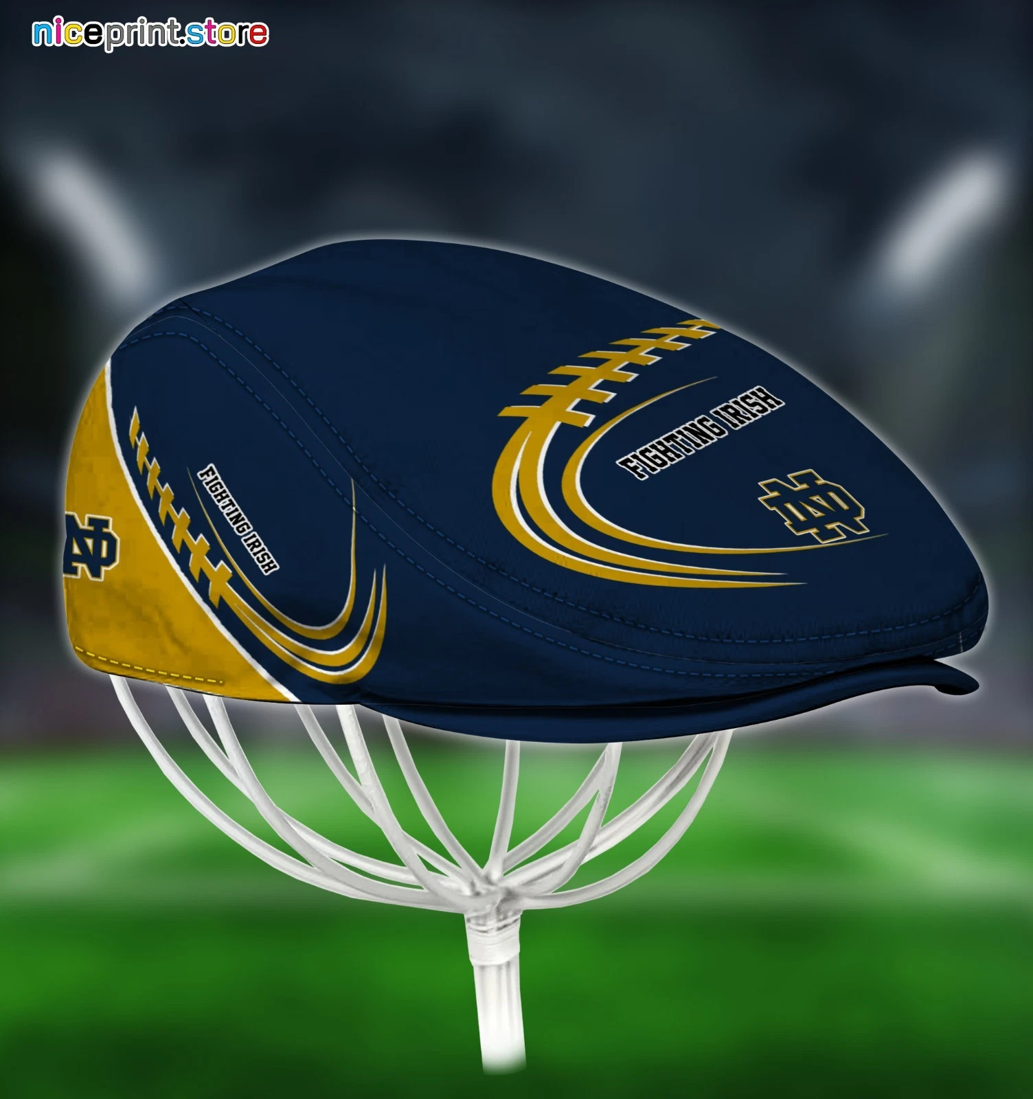 ND Team Fighting Irish Jeff Cap Beret Hat Flat Cap Golf Cap