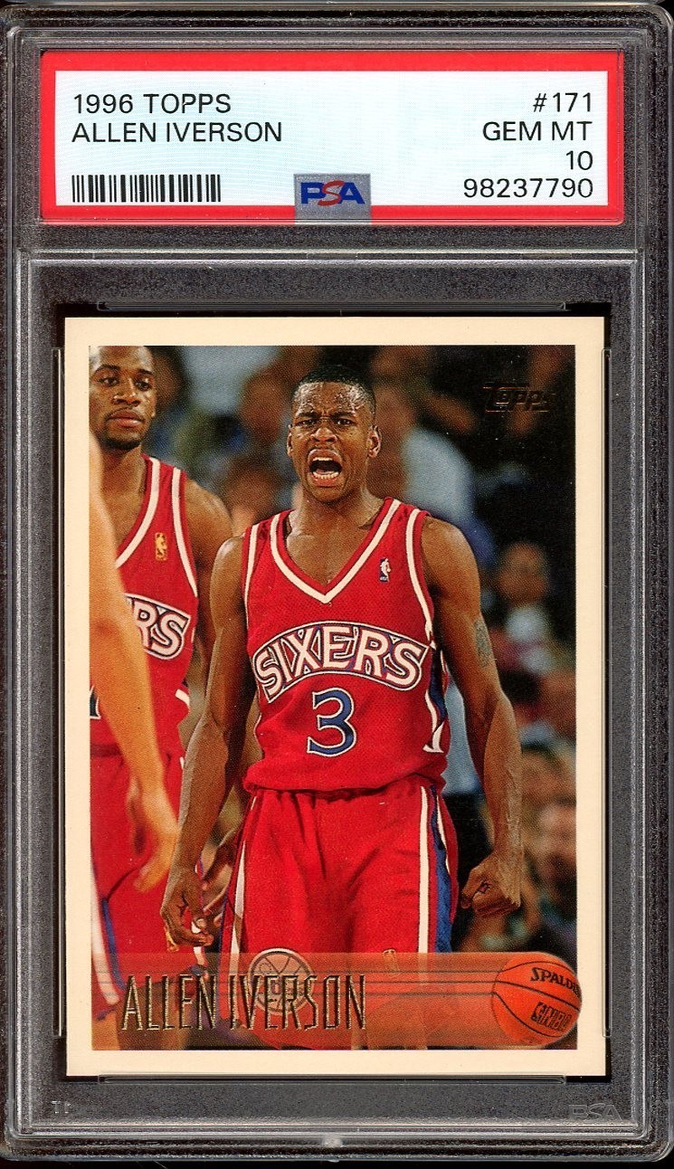 1996 Topps Basketball #171 Allen Iverson PSA 10