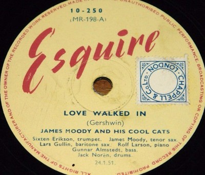 James Moody & His Cool Cats - Love Walked In / Good Deal (Shellac) (Very Good Pl