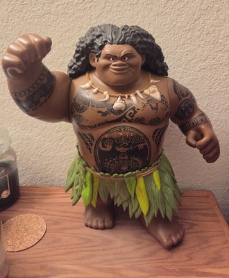 Moana Maui Talking Singing 16'' Action Figure W/O Fish Hook - Tested Successfully