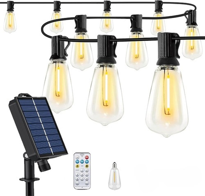 #ad ST38 LED Outdoor Solar Powered String Lights for Patio Yard Porch Party Decor $50.34