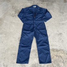 Key Imperial Men's Blue Coveralls Size 44 Short Long Sleeve Zip Up Vintage USA