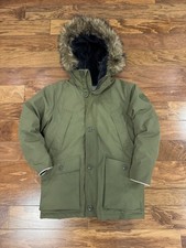GAP Kids Parka Fur Hood Olive Green Full Zip Jacket