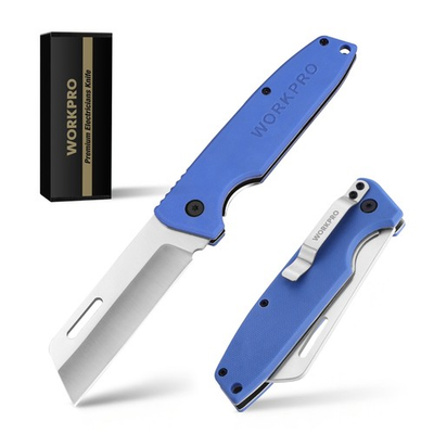 #ad #ad WORKPRO Electrician Knife Folding Pocket Utility Knife with Stainless Plain Edge $14.99