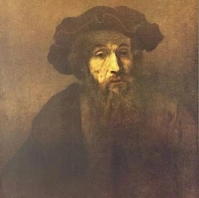 RABBI, 1657 REMBRANDT Original Vintage Fine Art 1950’s Print USA Printed Antique