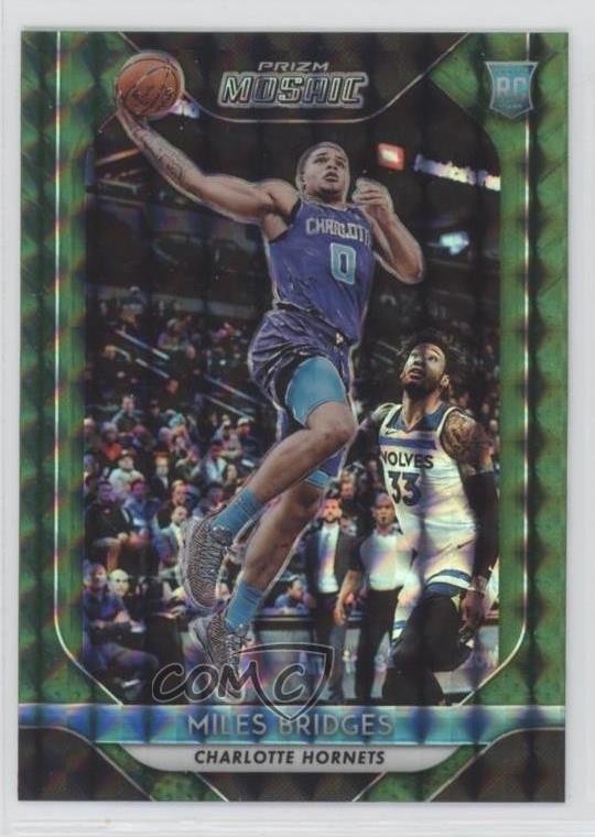 2018-19 Panini Prizm Mosaic Green Miles Bridges #76 Rookie RC 4f5