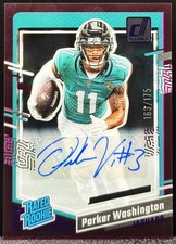 2023 Clearly Donruss Parker Washington RC Auto Purple /175 Jaguars Rated Rookie