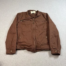 WenVen Jacket Mens Large Brown Full Zip Chore Barn Outdoor Workwear Utility Y2K