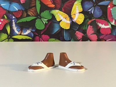 BRATZ DOLL SHOES SUN KISSED SUMMER SASHA WHITE FLIP FLOPS ULTRA RARE PAIR MGA